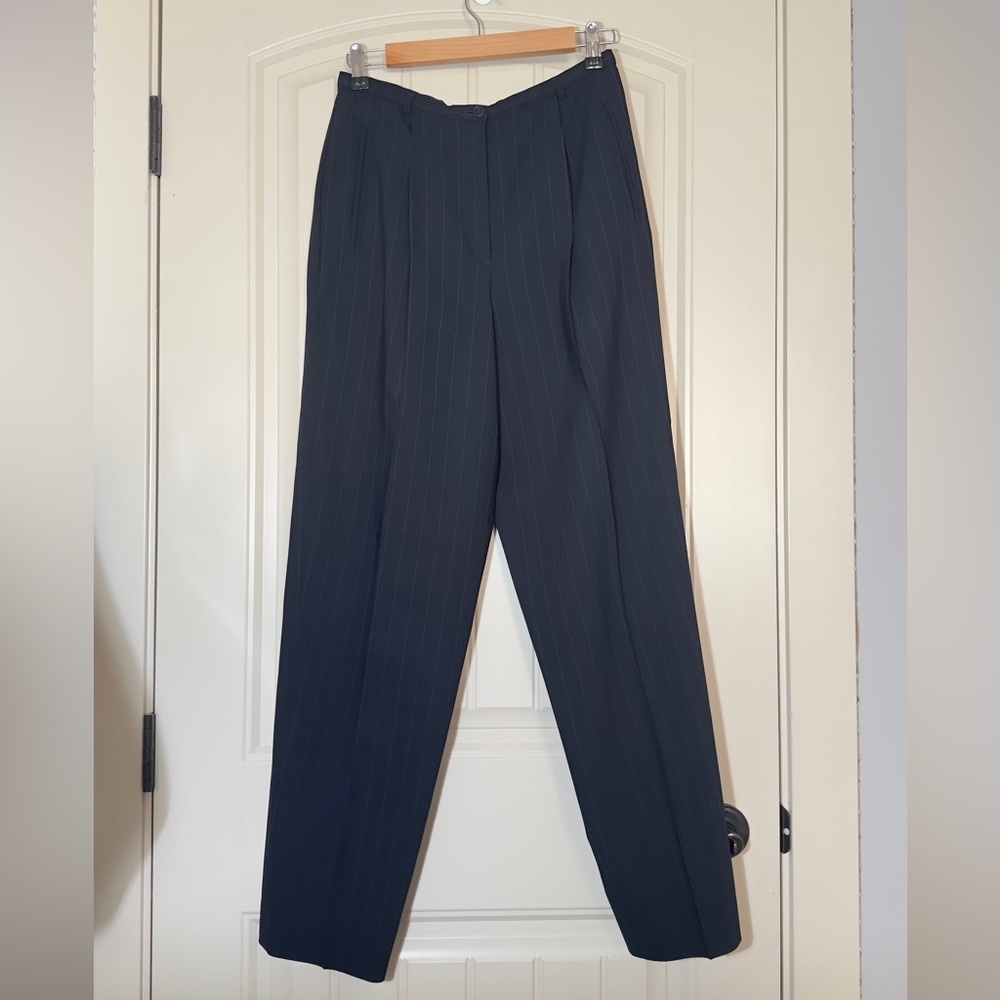 GIORGIO ARMANI LE COLLEZIONI PLEATED PINSTRIPE TROUSER